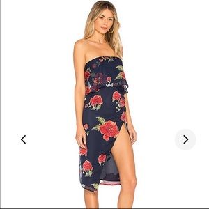 NWT Lovers + Friends Valerie Midi Strapless Dress